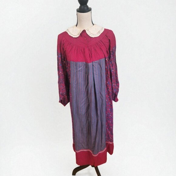 Vintage René Derhy Paris Dress – Size S – Made in India – Boho Prairie Style - Picture 1 of 9